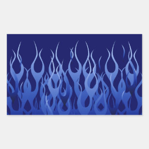 Coole blaue Racing-Flammen Rechteckiger Aufkleber