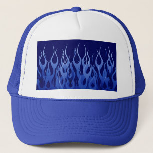 Coole blaue Racing-Flammen Truckerkappe