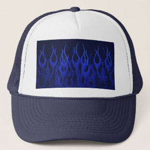 Coole blaue Racing-Flammen Truckerkappe