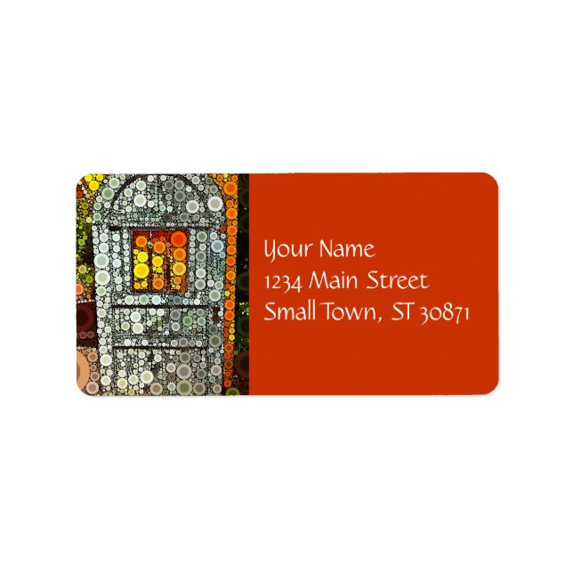 Coole blaue Tür südwestlicher Hof Holztür Adressaufkleber (Vorne)