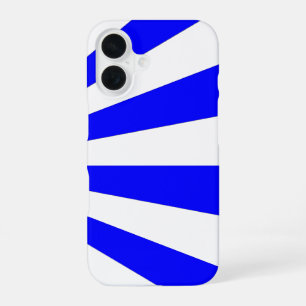 coole blaue weiße Streifen iPhone 16 Hülle