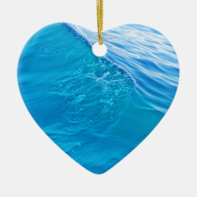 Coole Blauwasserwelle Keramik Ornament (Vorne)