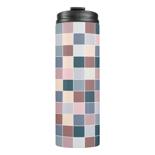 Coole Blöcke, elegante Farben Thermosbecher (Vorderseite)