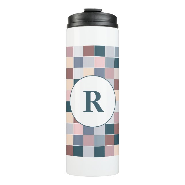 Coole Blöcke, elegante Farben Thermosbecher (Vorderseite)