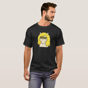 Coole Blondine Katze mit Pixel-Sonnenbrille und De T-Shirt