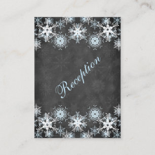 Coole Blue Snowy Chalkboard Wedding Card Begleitkarte