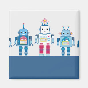 Coole Blue- und Red Roboter-Neuheiten Magnet