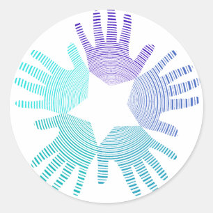 Coole Blues und Sterne Runder Aufkleber