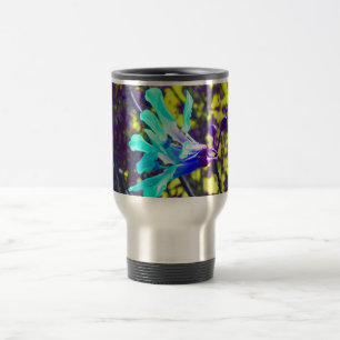 coole Blume des aquamarinen Himmels der Orchidee Reisebecher