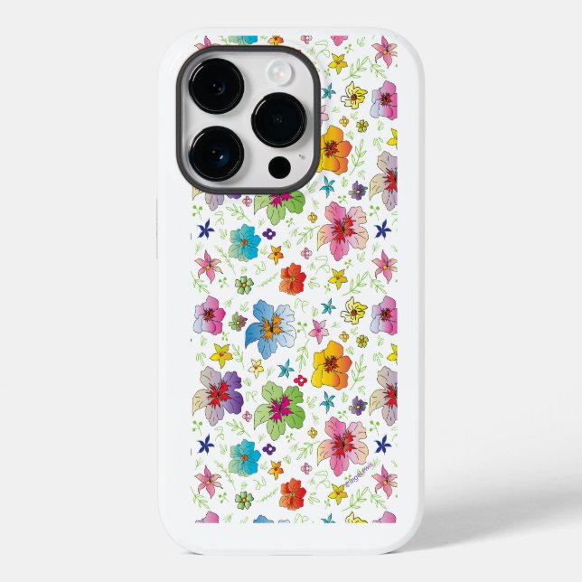 Coole Blume Grafikfarben iPhone Case (Rückseite)