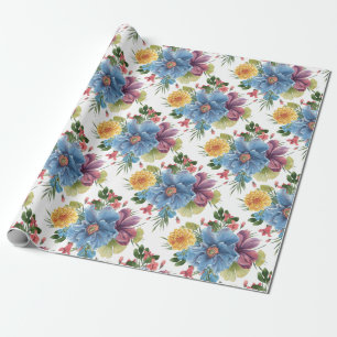 Coole Blume Muster Geschenkpapier