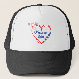 Coole Blumenpuerto Rico Herzerkrankung Truckerkappe