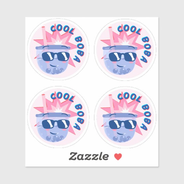 Coole Boba-Packung mit 4 Aufkleber (Blatt)