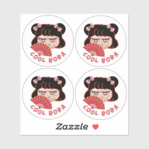 Coole Boba-Packung mit 4 Aufkleber