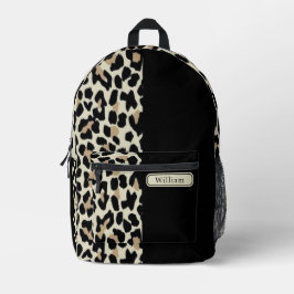 Coole Bone Beige Brown Black Leopard Print Tees Bedruckter Rucksack