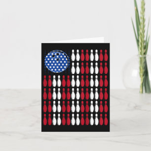 Coole Bowling Bowler Men Women Team American Flag Karte