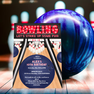 Coole Bowling-Geburtstagsparty macht Spaß Einladung