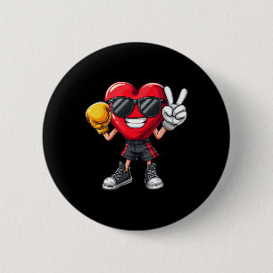 Coole Boxer Herz Boxen Männer Jungen Kinder Friede Button