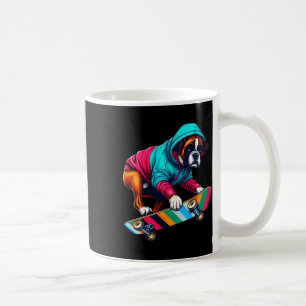 Coole Boxer-Hund Skateboarding-Illustrationskunst Kaffeetasse