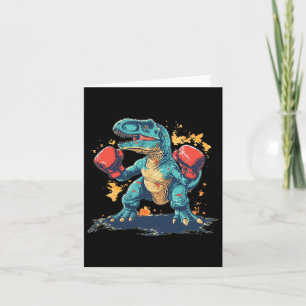Coole Boxhandschuhe mit Dinosaurier Karte