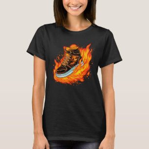 Coole Brennstiefel mit Flammen für Schuhe T-Shirt