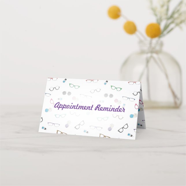 Coole Brille und Kontaktlinsen Augenpflege Terminkarte (Vorderseite)