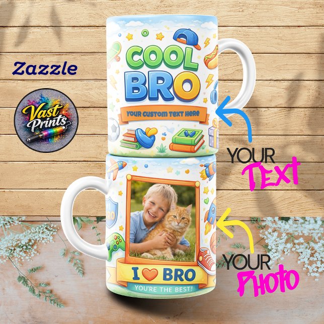 Coole Bro Foto Collage Gelbes Band Kaffeetasse (Cool Bro Photo Collage Yellow Ribbon Coffee Mug)