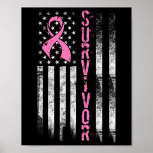 Coole Brustkrebserkrankung - Frauen rosa Flagge Poster