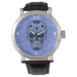 Coole Bue Zucker-Schädel-Herren-Uhr Armbanduhr