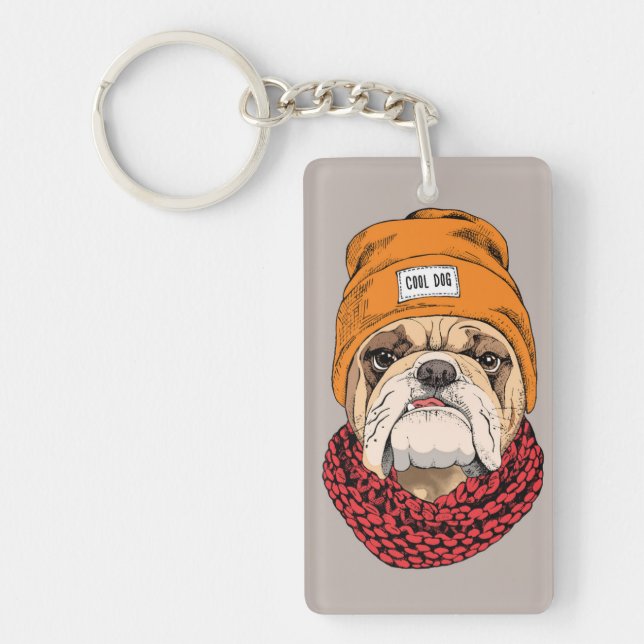 Coole Bulldogge Schlüsselanhänger (Vorderseite)