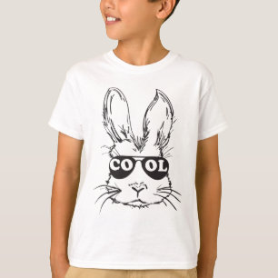Coole Bunny-Gesicht Frohe Ostern-Shirts für Jungen T-Shirt