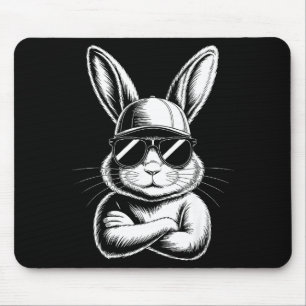 Coole Bunny Gesicht Mit Sungles Ostertag Für Junge Mousepad