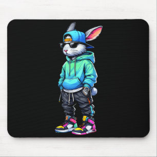 Coole Bunny Kaninchen Sonnenbrille Ostertag für Ju Mousepad