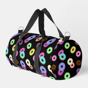 Coole, bunte Donuts schwarz Duffle Bag