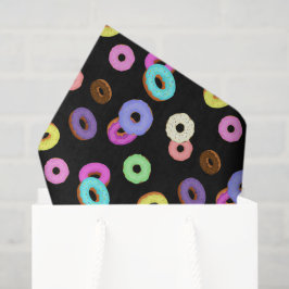 Coole, bunte Donuts schwarz Seidenpapier