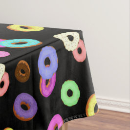 Coole, bunte Donuts schwarz Tischdecke