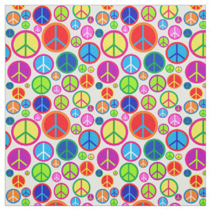 Coole bunte Groovy Friedenssymbole Stoff