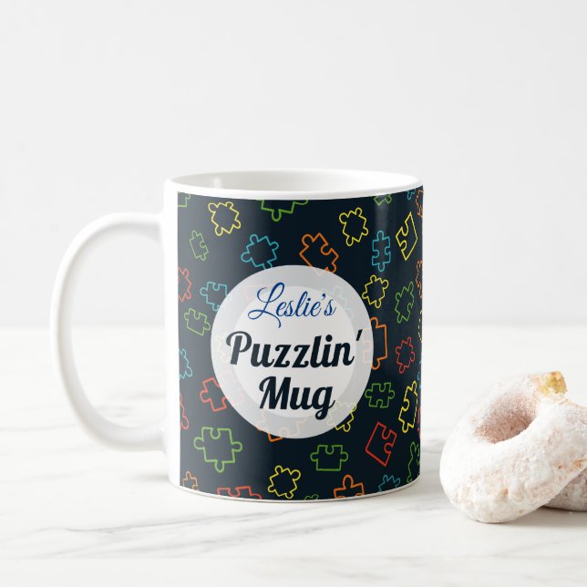 Coole, bunte Puzzleteile, Kaffeetasse (Mit Donut)