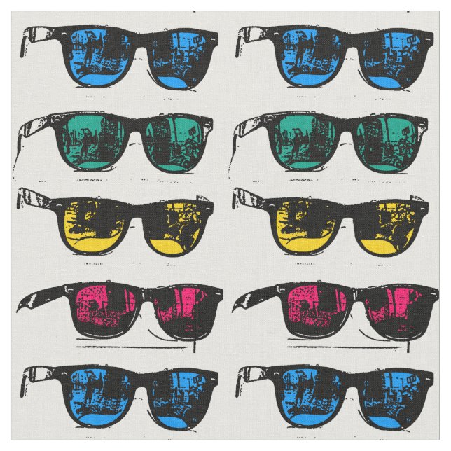 Coole bunte Sonnenbrille-Illustration Stoff (Nahaufnahme)
