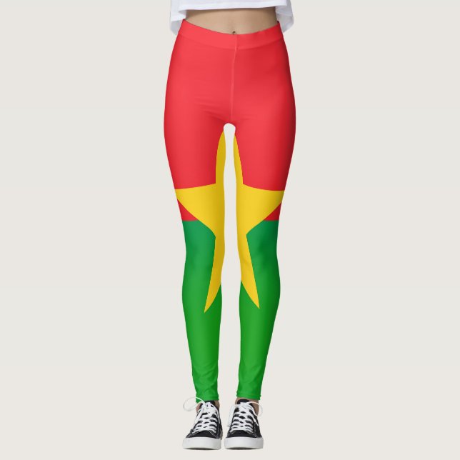Coole Burkina Faso Flag Fashion Leggings (Vorderseite)