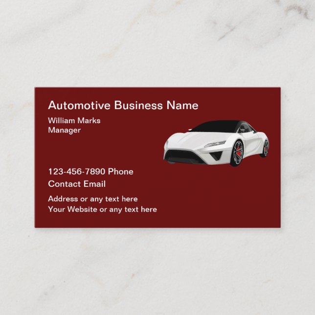 Coole Business Cards für das Thema Automotive Visitenkarte (Vorderseite)