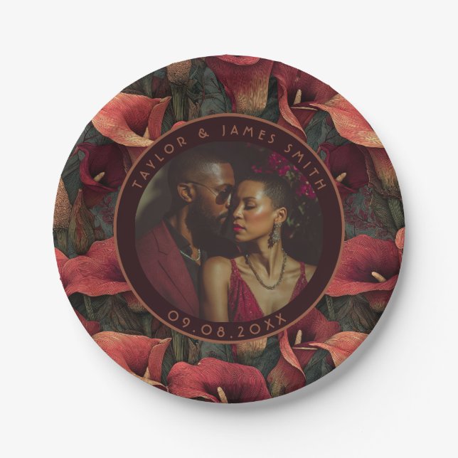 Coole Calle Lilies Teller für Junggeselinnen-Absch (Vorderseite)