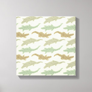 Coole Camouflage Alligatoren - nahtloses Muster. Leinwanddruck