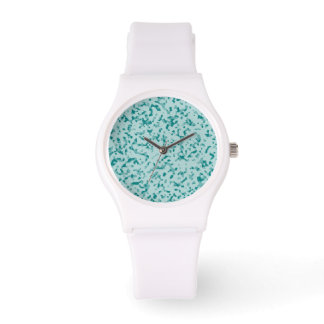 Coole Camouflage aquamarin auf hellblauem Hintergr Armbanduhr