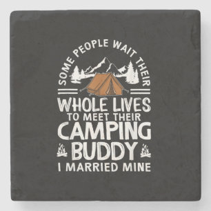 Coole Camping-Kumpel-Geschenke für Männer Frauen L Steinuntersetzer