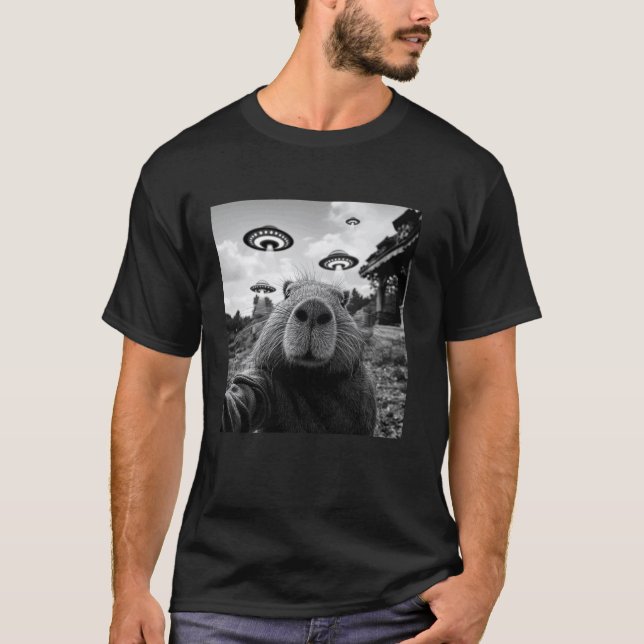 Coole Capybara-Selfie T-Shirt (Vorderseite)