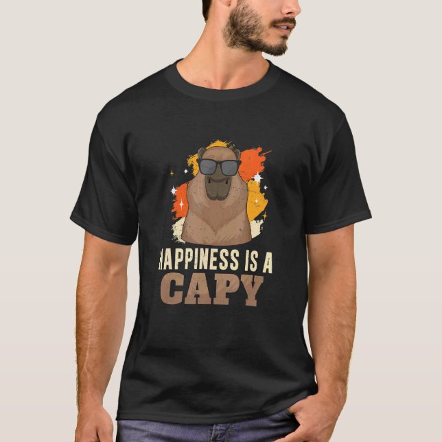 Coole Capybara Sonnenbrille für einen glücklichen  T-Shirt (Vorderseite)