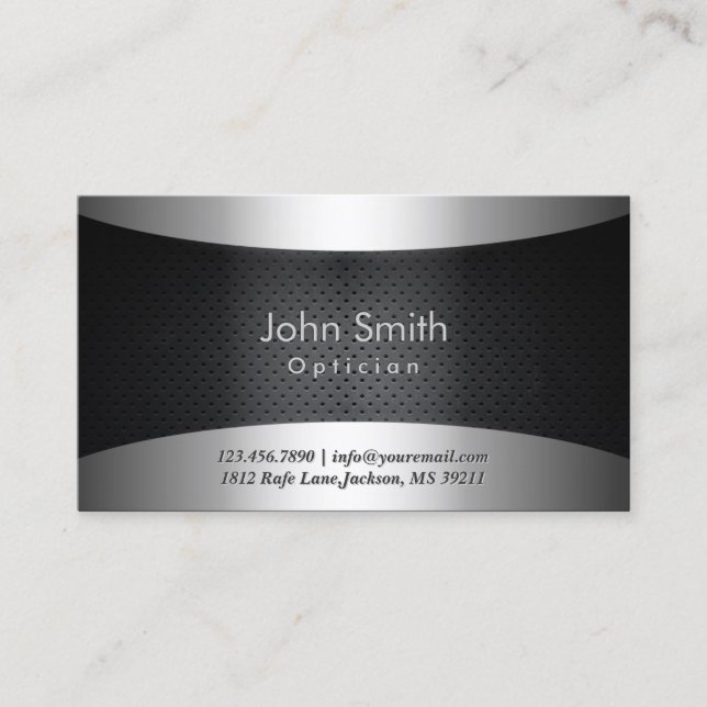 Coole Carbon Black Optician Business Card Visitenkarte (Vorderseite)