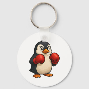 Coole Cartoon-Pinguin-Boxer-Sportdesign Schlüsselanhänger