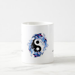 Coole Cartoontätowierungssymbol Yin Yang Delphine Tasse